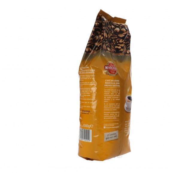 Café en grano natural, 1 kg. Marcilla