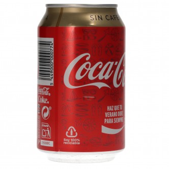 Refresco cola Coca-Cola lata 33cl zero zero sin cafeína