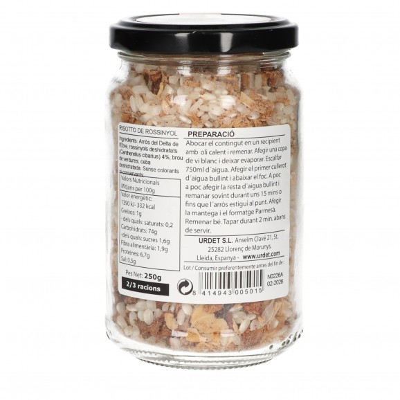 CAP D'URDET RISOTTO ROSSINYOLS 250G